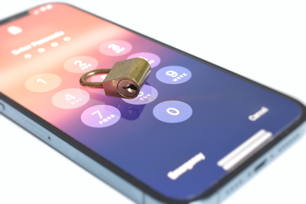 phone with physical lock - two-factor authentication gives password security